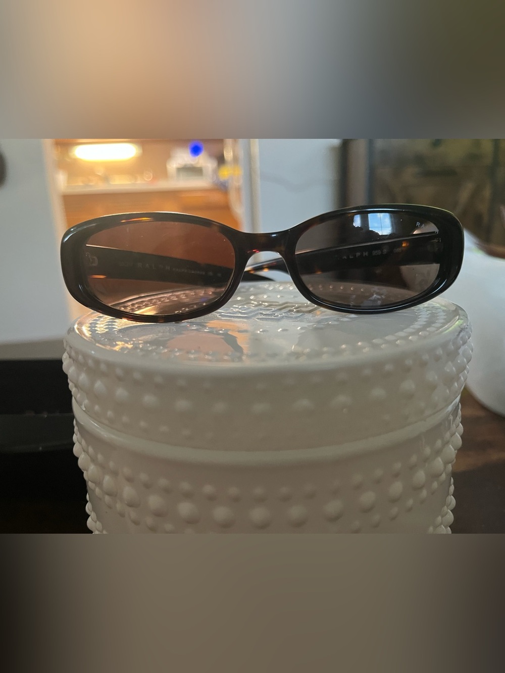 RALPH Ralph Lauren Brown Tortoiseshell Oval Sunglasses